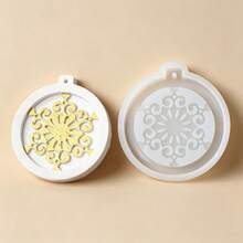 6pcs Snowflake Silicone Resin Molds Set, 6 Styles Hanging Tag Resin Casting Molds With Hole For Epoxy Resin, Aroma Stone, Wax Soap, Candle, DIY Xmas Tree Pendant Winter Holiday Decorations - Snowflake - View 5