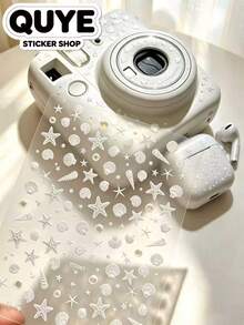 1 Lembar, Stiker Dekoratif Motif Bintang Laut dan Kerang, Gaya Laut Minimalis, Permukaan Halus, Untuk Casing Tablet, Casing Ponsel, Botol Minum, Kamera, Kotak Penyimpanan, Perlengkapan Scrapbook, Stiker - YT5963 - View 7