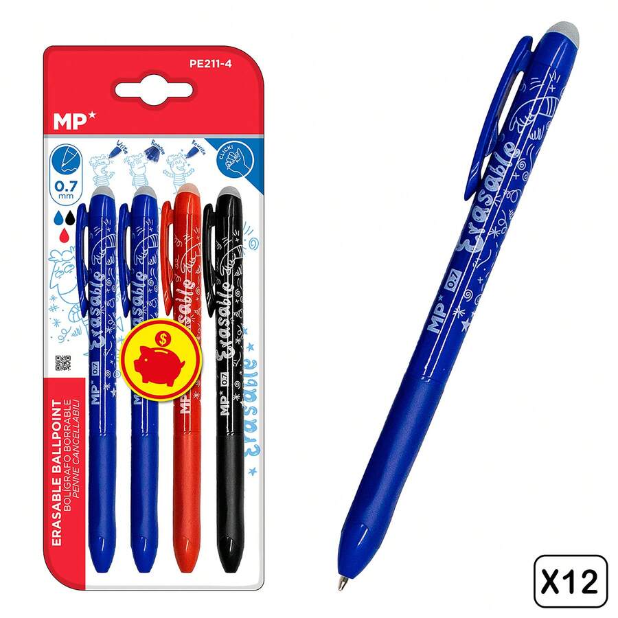 Dam 12 PACKS ERASEABLE PEN CLICK 4Uds. - Blue 1pc - View 1