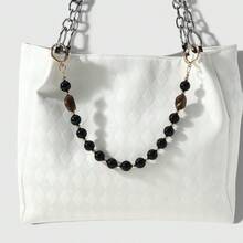 1pc Premium Unique Casual Multi-Color Asymmetrical Faux Natural Stone Round Beads DIY Keychain Bag Pendant, Suitable For Girls, Best Friends Daily Wear, Holiday Gift - Multicolor - View 3