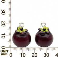 2/10pcs 3D Resin Fruit Charms Simulation Blueberry Apple Pear Mango Tomato Persimmon Pendant For DIY Bracelet Necklace Earring Jewelry Making Findings - Multicolor - View 10
