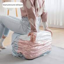 3pcs Vacuum Storage Bags, Press-To-Seal Space-Saving Compression Bags, Suitable For Clothes, Blankets, Travel, Moving, Emergency Storage, Back To School Season - View 3