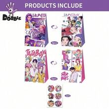 DOBBLE 12/36pcs K-Pop Style Anime Character Paper Gift Bags, Mixed Design Candy Favor Bags For Birthday Party Supplies, Party Favors, Gift Packaging & Party Decorations - View 8