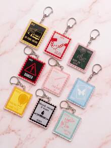 9pcs Bangtan Classic Single Theme Acrylic Keychains, Classic Single Stamp Style Keychain Set, B-T-S, K-Pop Friendship Bag Charm, Tour Merchandise, Concert Essential, Tour Must-Have, Fan Support Item, Fan Freebies, Perfect Decoration For Concert Bag. ARMY Fan Perfect Gift, Party Favor, Phone Charm. - Multicolor - View 8