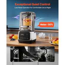 Blender, 68 Oz Professional Countertop Blenders With Shield, 1400W 26000RPM Kitchen Food Processor Combo, Self-Cleaning, Speed Adjustable, 6 Preset Menu For Smoothies, Ice Crushing, Puree, White - White - View 8