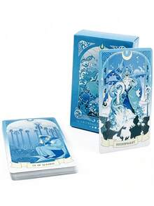 1 Box Moon In The Sea Tarot Cards , 79-Card Divination Set,- Ocean Fantasy,Occult Card Game; Suitable For Holiday Parties; Social Entertainment - Multicolor - View 7
