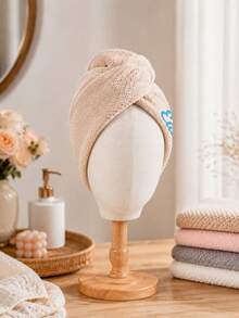 2pcs Custom Embroidered Waffle Weave Hair Drying Turban With 4 Color Options, Personalized Name Embroidered Hair Wrap For Post-Shower Use In Bathroom, Bedroom And Dressing Room, Thoughtful Holiday Gift - Multicolor - View 5