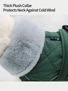 Winter Dog Coat, Reflective Fleece Vest With Adjustable Buckle And Drawstring Hole, Suitable For Outdoor Walks In Cold Weather, Suitable For Medium And Large Dogs - Green - View 6