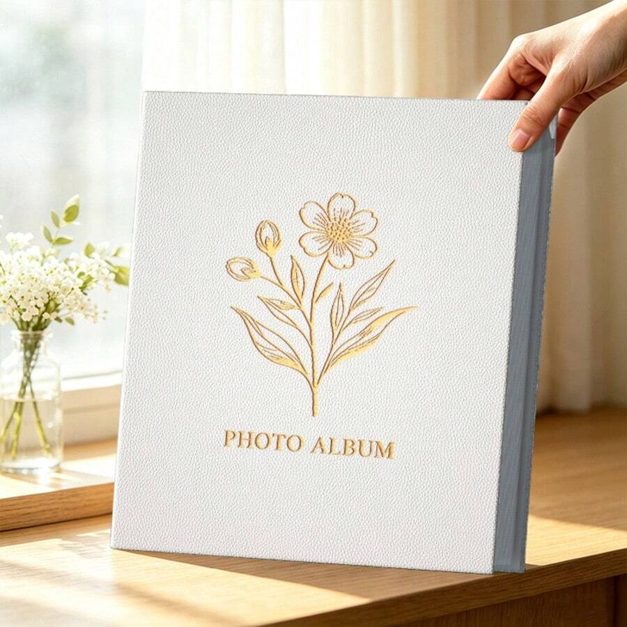 1 Photo Album Fits 4*6inch Photos, Large Capacity, Full Landscape Slip-In Design, 6 Inch 200 Photos, Suitable For Storing Couple Travel And Cherishing Exclusive Tender Memories - 1PC - View 1