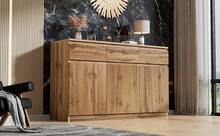 Sideboard Made Of Wood With 3 Doors And 3 Drawers With Storage With Drawers Brown For Dining Room And Living Room - Brown - View 3
