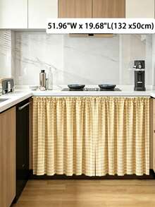 1pc Farmhouse Style Plaid Short Curtain Tablecloth, Reusable Classic Cafe Farmhouse Style Kitchen Half Window Tablecloth, Suitable For Home And Commercial Use, Kitchen And Window Decor, Retro Window Decor Style - Multicolor - View 15