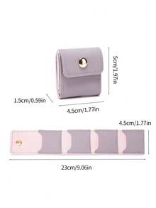 Women's Foldable Jewelry Roll Bag, Mini Button Closure 4-Compartment Storage Pouch, Suitable For Earrings, Necklaces, Coins, Travel & Daily Wallet, Multiple Colors Available - Multicolor - View 7