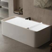 White PVC Material Foldable Bath Cover With Protective Edge For Dust-Proofing And Keeping The Water Temperature - White - View 2