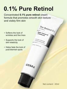 COSRX 0.1% 視黃醇面霜，抗老眼部與頸部面霜，含視黃醇成分，緊緻肌膚、減少皺紋、細紋與老化跡象，溫和日常韓系護膚 20ml - 視黃醇 0.1% 霜 - 查看 2