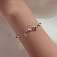 Bamoer 925 Sterling Silver Koi Fish Red String Bracelet, Lucky Fortune Adjustable Red Rope Bracelet For Women With Gift Box - Silver - View 3