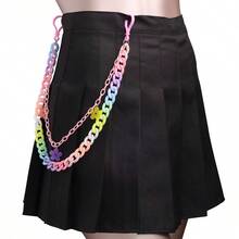 1pc Teenager Decorative Heart & Star 50cm Pants Chain, Cute Street Style Hip Hop Rock Cool Chain, Suitable For Jeans Fashion Waist Chain Accessory - Multicolor - View 8