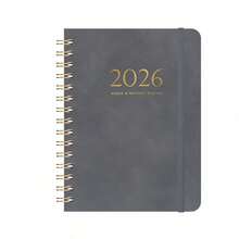 1pc Annual Planner Notebook | Spiral Binding Design | Schedule Management / Habit Tracker / Record Multi-Functional Notebook, 2026 Jan-Dec Weekly Monthly Planner, Leather Spiral Bound Office Diary Calendar Memo Pad Student Writing Notepad - Multicolor - View 20