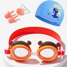 Cute Animal Theme Beach Swimming Goggles, PU Swim Cap, Nose Clip And Ear Plugs, Suitable For Boys, Girls And Children, Multiple Cute Styles - Multicolor - View 16