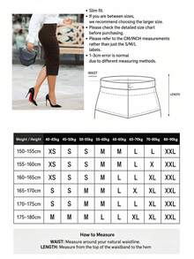 Autumn Commute Gemstone Rose Solid High Waist Pencil Skirt Professional Back To School Elegant - Coffee Brown - View 6