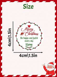 Stiker Natal Kustom, Label Hadiah Liburan yang Dipersonalisasi, Stiker Label Nama Bulat Meriah untuk Hadiah & Dekorasi Pesta, Label Nama Natal yang Disesuaikan, Stiker Bulat, Stiker Kustom, Stiker Natal yang Dapat Disesuaikan untuk Keluarga, Teman & Kemasan Liburan - Gaya A - View 2