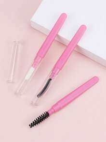 3/1pc Makeup Brush Set, Eyelash Brush/Lip Brush/Eyebrow Brush, With Transparent Dust Cover, Portable Design For Combing Eyelashes And Eyebrows, Spiral Eyelash Curler, Lipstick Lip Brush, Suitable For Home Or Travel Use, Essential Makeup Accessory - Multicolor - View 6