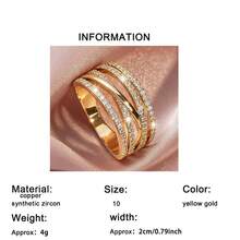 1pc Fashionable Personalized Cross Circle Design Ring With Sparkling Cubic Zirconia, Suitable For Valentine's Day, Daily Wear, Birthday, Wedding - Yellow Gold - View 8