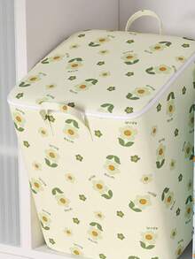 Large Capacity Flower Storage Boxes With Flip-Top Lids & Handles Portable Dustproof Clothes Storage Bags Flower Pattern Organizer Blanket Bedding Comforters Organizer For Bedroom And Closet Bedroom Home Essentials Accessories - Multicolor - View 7