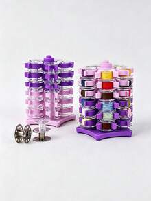 Detachable Bobbin Case Storage Box, Bobbin Tower Storage Box, No Bobbin, Transparent Bobbin Case Set, Essential Tool For Embroidery And Home Sewing, Best Gift For Family - Multicolor - View 5