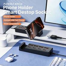 8-In-1 USB Hub Charging And Data Transfer Station With Phone Holder, 4 USB Ports, 4 Type-C Ports, Supports PD Charging And Data Sync, Suitable For Laptops - Black - View 8