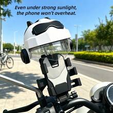 1PC Silicone Shock-Absorbing Anti-Slip Anti-Vibration Upgraded Cycling Phone Holder With Personalized Motorcycle Style Helmet, Handlebar / Rearview Mirror Dual Mount, Easy Installation Fixed Bracket, Universal Electric Scooter, Motorcycle Accessories, Bicycle Accessories, Outdoor Cycling Essential - Multicolor - View 2