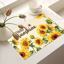 1pc Sunflower Floral Pattern, 2D Printed Flat Stove Protector Mat, Rubber Non-Slip Heat-Resistant Stove Cover Pad, Suitable For Induction Cooktop, Glass Cooktop, Multi-Function Scratch-Resistant Mat, Best Choice For Oven, Washing Machine, Dryer, Kitchen Decor - Multicolor - View 12