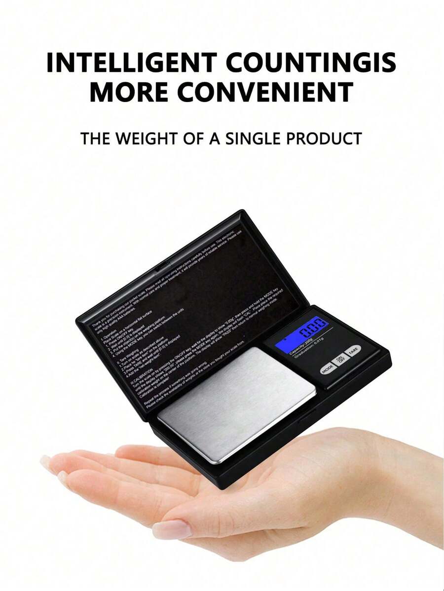 1PC 200g High Precision Pocket Digital Scale, LCD Display, Multi-Unit Convert, For Jewelry Gold Tea Powder, Electronic Scale AAA Batteries Not Included