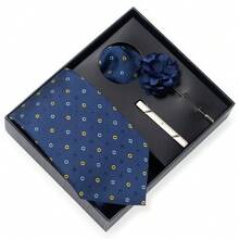 AlanKing Paisley Pattern Design Men's Tie Set Gift Box, Contrasting Color Combination Emphasizing Unrestrained Style, Perfect For Parties And Casual Holidays - Multicolor - View 12