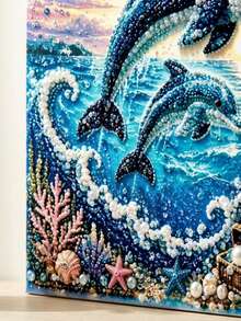 1set Ocean Pearl Art DIY Kit, 3D Beaded Mosaic Canvas Craft With Tropical Fish, Coral Reef And Shell Design, Rhinestone Art Set For Coastal Home Decor, Bathroom Decor, Beach House Display, Creative Handmade Gift And Ocean Themed Craft Project - Ocean DIY Diamond Painting - View 10