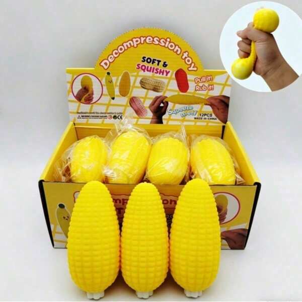 Corn Squeeze Stress Ball, Malleable Crunchy ASMR Stress Relief Toy, Built-In Filling Particles, Round Adult Stress Relief Soothing Toy, Squishy, Squishies, Squishy Toys, Toys, Crunchy Squishy, Squishes, Squish, Toys For Toddler, Halloween Decor, Halloween, Squishy's