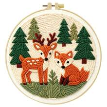 1pc DIY Punch Needle Kits For Beginners Animals Theme With Hoop Embroidery Punch Needle Starter Craft Set Easy For Adults Festival Gift And Decoration - Animals Theme - View 14