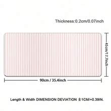 1pc INS Style Pink & White Striped Leather Mouse Pad, Cute Desktop Decor Mat, Thick Non-Slip Office & Gaming Keyboard Pad - View 14
