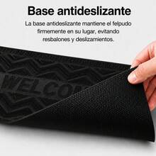 Felpudo Entrada Casa, Alfombrilla Retangular Absorbente con Base de Goma,Atrapa Suciedad y Humedad, para Interior y Exterior, Puerta, Pasillo y Terraza - PVC+POL. - roombo NEGRO - Ver 4