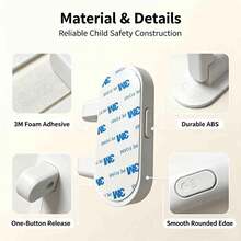 1/2pcs Door Handle Lock, Child Safety Lock, Durable ABS Material With Adhesive Backing, Adult One-Handed Operation Without Tools - A - View 6
