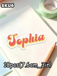 10pcs Custom Personalized Name Stickers,Personalized Stickers, Name Label Stickers, Laptop Stickers, Water Bottle Stickers,Custom Sticker,First Day Of School,Back To School,School Supplies - Multicolor - View 15