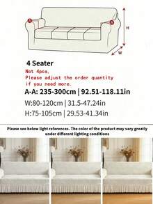 1pc Stretch Sofa Cover, Modern Polyester Leaf Pattern Ruffled Sofa Slipcover, Dust-Proof Anti-Slip, Fits 1/2/3/4 Seater Sofa, All Season - Beige - View 14