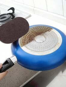 Scrub Sponge With Handle, Scrubbing Pad For Stubborn Stains On Pots Pans & Kitchen Surfaces - A - View 6