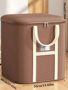 1pc Extra Large Capacity Storage Box, Closet Organizer, Wardrobe Storage, Clothes & Blanket Storage, College Dorm Essential, Storage Room Container, Toy Storage Box, Laundry Basket - Brown - View 2