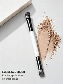 5 buah Kuas Makeup Multifungsi Dua Ujung, Kuas Alas Bedak, Kuas Perona Pipi, Kuas Bedak, Kuas Kontur, Kuas Perona Mata, Alat Makeup yang Dirancang untuk Wanita, Portabel, Hadiah untuk Anak Perempuan - Hitam dan Putih - View 9