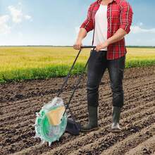 Garden Seeder, Seed Spreader Push With 12 Seeding Ports, Hand-Push Roller Seeding And Fertilizer Applicator Planting Depth 3.5-7.8cm, Precision Garden Seeder Row Planter For Corn Cotton Soybean Peanut,Garden Tools, Gardening Tools For Garden - Multicolor - View 1