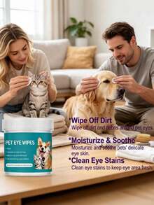 Pet Eye Cleaning Wipes For Dogs And Cats, Gentle Skin-Friendly Cleansing Eye Care Daily Maintenance, Mild For Multiple Pets, Small Animal Universal[Randomly Sent New And Old Models] - Fresh Scent - View 4