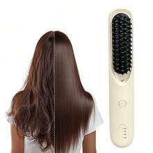 2-In-1 Wireless Straightening & Curling Hair Brush, Portable USB Rechargeable Negative Ion Hair Styling Tool, 2000mAh Long-Lasting Battery, Suitable For Home And Dorm Use, Exquisite Gift - Multicolor - View 13
