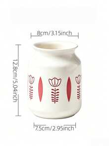 1pc Tulip Ceramic Storage Canister, Tableware Organizer, Chopstick Holder, Suitable For Kitchen Storage, Tableware Storage, Home Decor, Back To School Supplies, Holiday Gifts - View 6