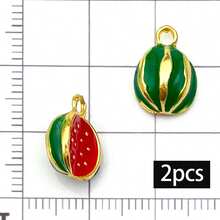 2/10pcs Enamel Fruit Vegetable Charms Strawberry Peach Mango Watermelon Carrot Pepper Pendant For DIY Necklace Earring Jewelry Making Findings - Multicolor - View 14