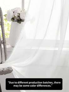 1PC Solid Color Translucent Lightweight Sheer Curtain, Sun Protection Heat Insulation Light Reduction - Translucent Not Transparent Window Curtain, Top Rod Pocket Design, Good Fabric Drape, Suitable For Living Room Decor, Bedroom Decor, Balcony Decor | Autumn Decor, Room Decor, Back To School, School Supplies, Dorm Decor, College Decor - Honpaku - View 6